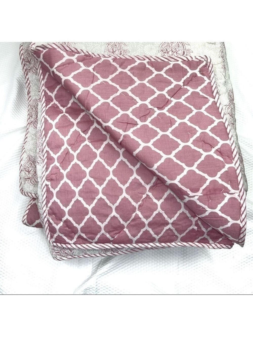 New-indian Cotton Handmade Jaipuri Block Print Reversible Quilt,Comforter,Rezai